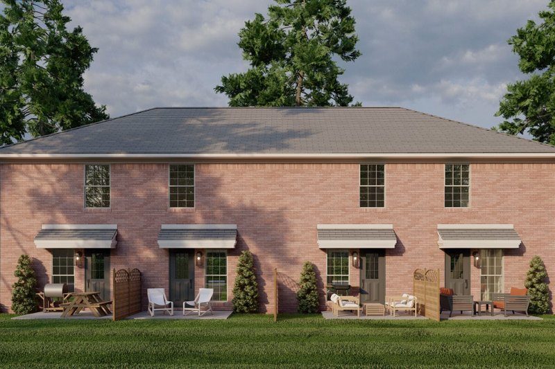 Home Plan - Exterior - Rear Elevation for Contemporary House Plan #17-2829 - 8 bed, 4 bath