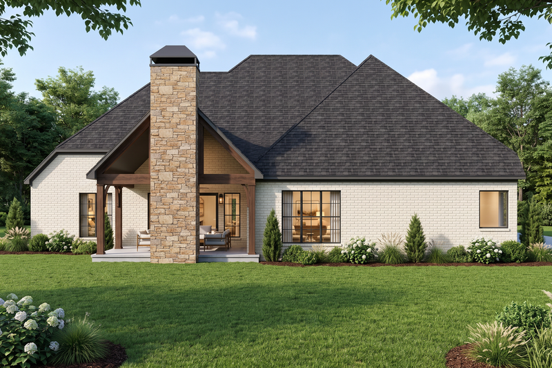 Architectural House Design - Exterior - Rear Elevation for Traditional House Plan #923-519 - 4 bed, 3.5 bath