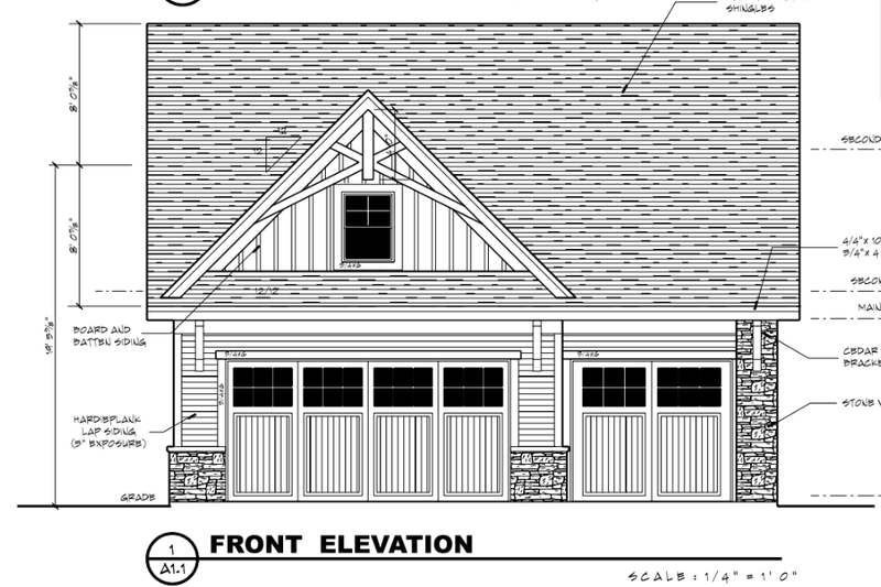 Architectural House Design - Exterior - Front Elevation 3 for Modern House Plan #51-1570, 0 bath