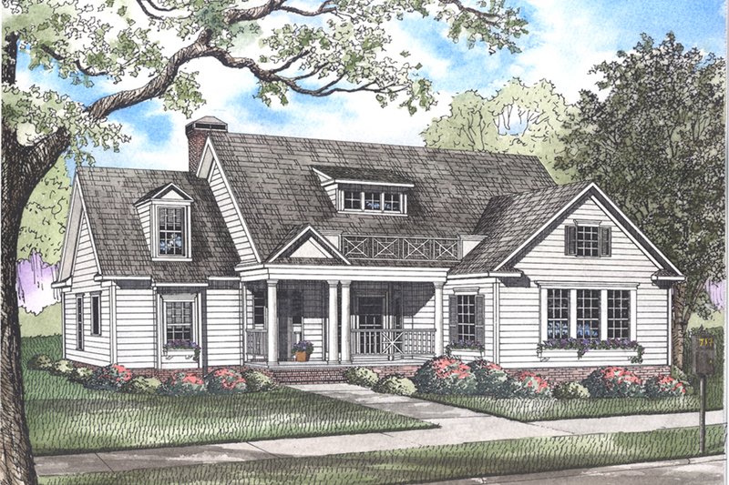 Architectural House Design - Country Exterior - Front Elevation Plan #923-35