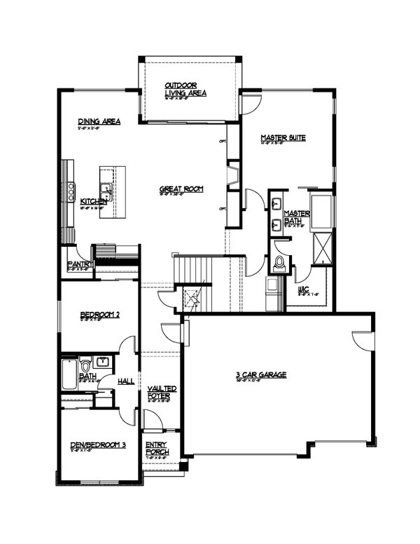 House Blueprint - Farmhouse Floor Plan - Main Floor Plan #569-46