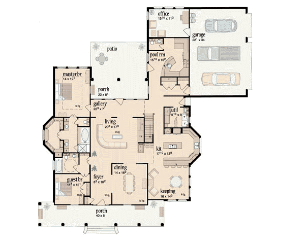 Farmhouse Floor Plan - Main Floor Plan #36-245