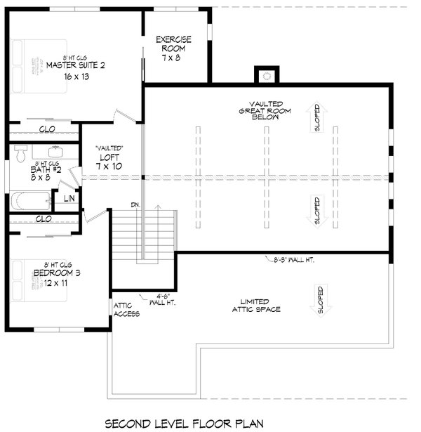 Cabin Floor Plan - Upper Floor Plan #932-776