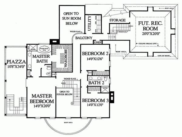 Home Plan - Classical Floor Plan - Upper Floor Plan #137-222