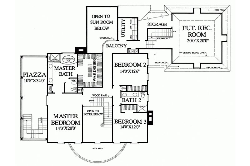 Home Plan - Floor Plan - Upper Floor for Classical House Plan #137-222 - 3 bed, 3 bath