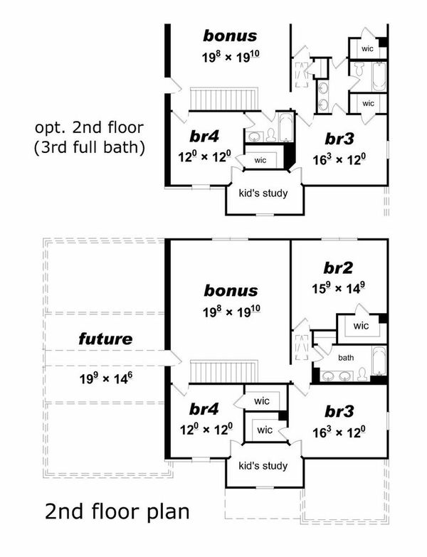 Country Floor Plan - Upper Floor Plan #329-383