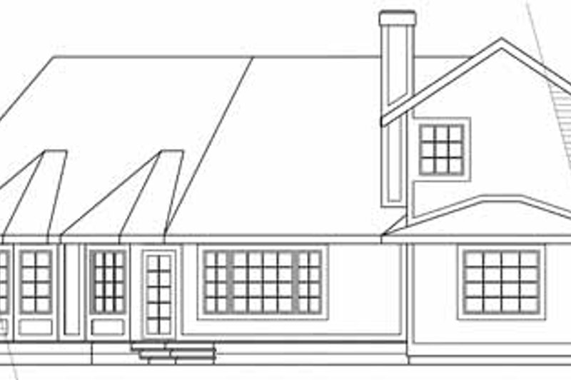 Home Plan - Exterior - Rear Elevation for Traditional House Plan #124-103 - 3 bed, 2.5 bath