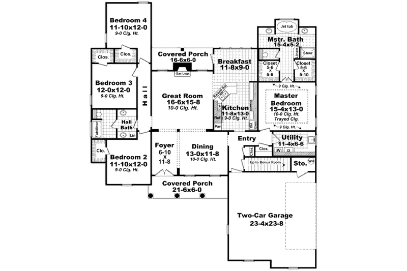 Home Plan - Floor Plan - Main Floor for Traditional House Plan #21-317 - 4 bed, 2 bath