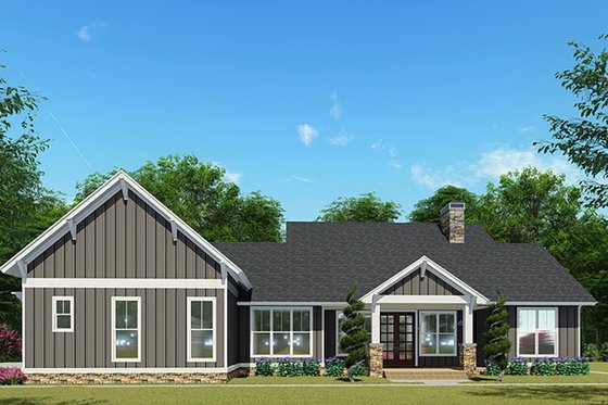 Exterior - Rear Elevation for Craftsman House Plan #923-133 - 3 bed, 2.5 bath