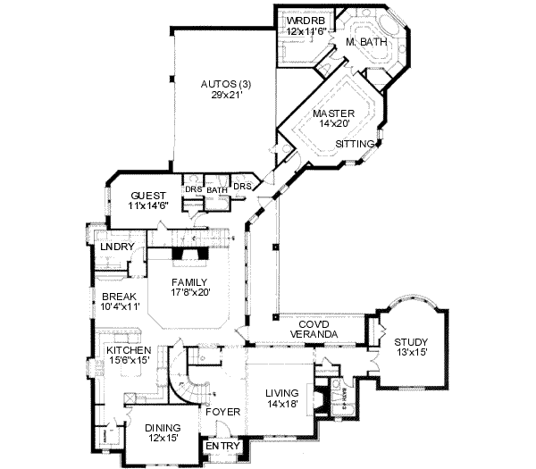 European Floor Plan - Main Floor Plan #141-152