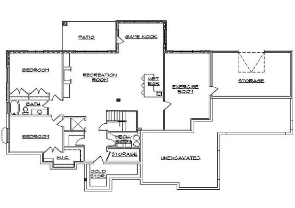 Home Plan - Traditional Floor Plan - Lower Floor Plan #5-292
