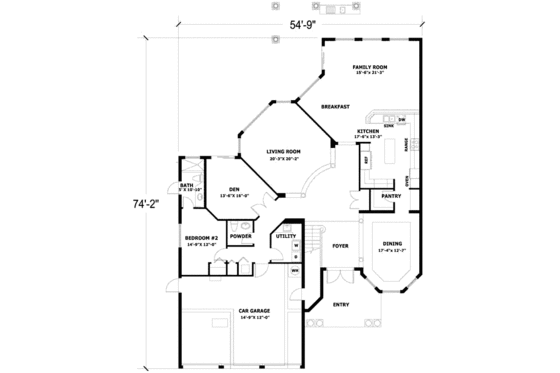 Floor Plan - Main Floor for Mediterranean House Plan #420-157 - 6 bed, 5.5 bath