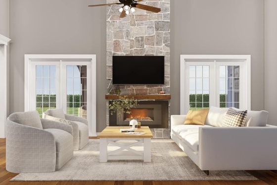 Interior - Family Room 2 for Craftsman House Plan #17-2531 - 4 bed, 3 bath