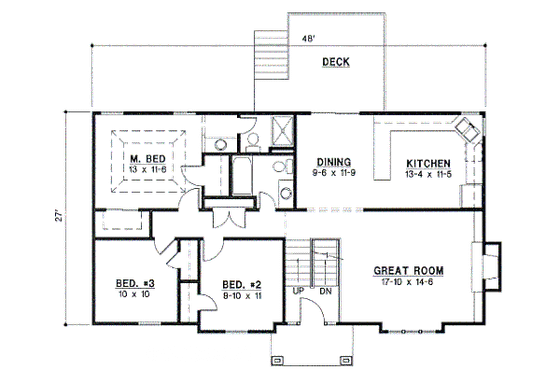 Floor Plan - Main Floor for European House Plan #67-630 - 3 bed, 2.5 bath