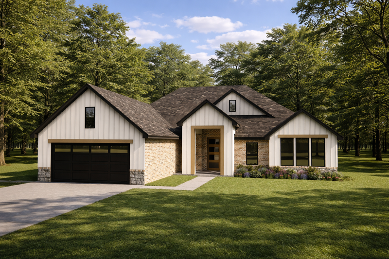 Dream House Plan - Exterior - Front Elevation 3 for Contemporary House Plan #1119-4 - 4 bed, 2 bath