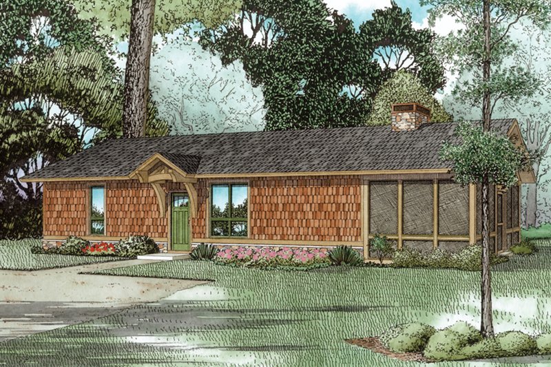 House Plan Design - Cabin Exterior - Front Elevation Plan #17-3417