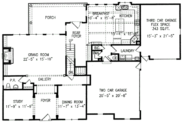 House Plan Design - Traditional Floor Plan - Main Floor Plan #54-134