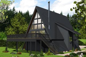 Cabin Exterior - Front Elevation Plan #117-941
