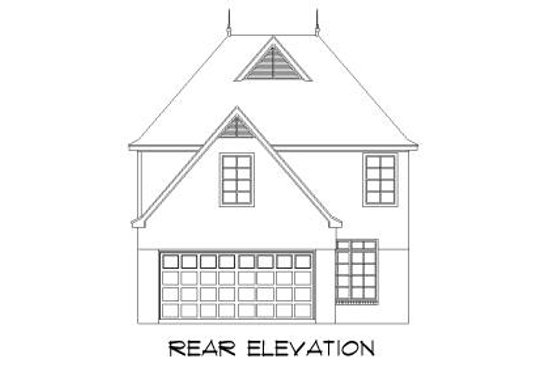 Exterior - Rear Elevation for European House Plan #424-151 - 3 bed, 2.5 bath