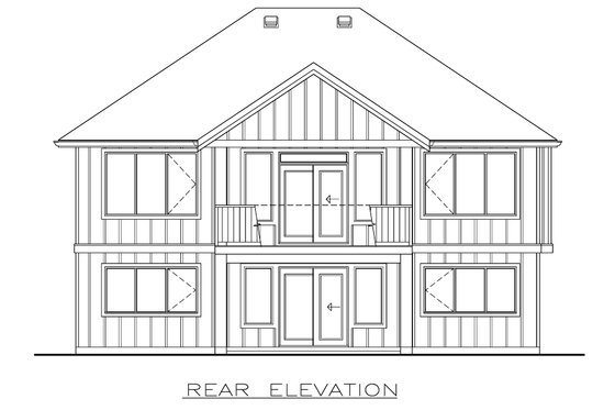 Exterior - Rear Elevation for Farmhouse House Plan #1100-85 - 3 bed, 2 bath