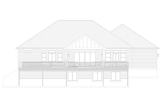 Exterior - Rear Elevation 3 for Craftsman House Plan #1060-354 - 2 bed, 2 bath