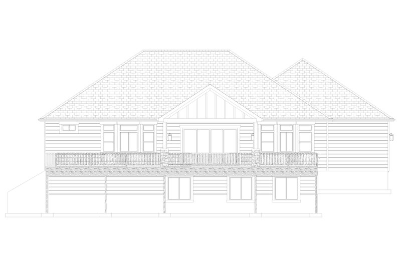 Architectural House Design - Exterior - Rear Elevation 3 for Craftsman House Plan #1060-354 - 2 bed, 2 bath