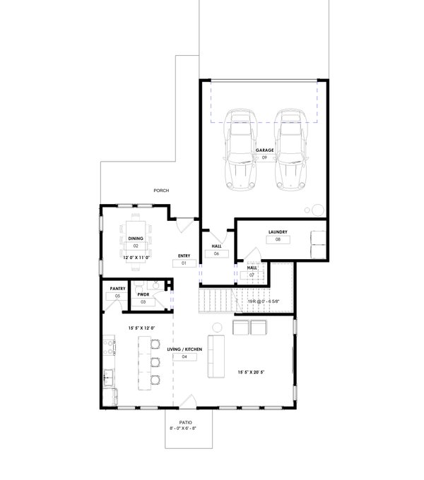 Home Plan - Floor Plan - Main Floor for Contemporary House Plan #1129-14 - 4 bed, 2.5 bath