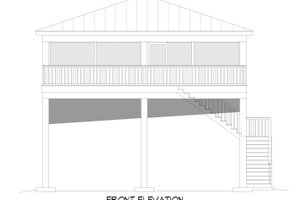Exterior - Front Elevation 3 for Contemporary House Plan #932-809, 0 bath