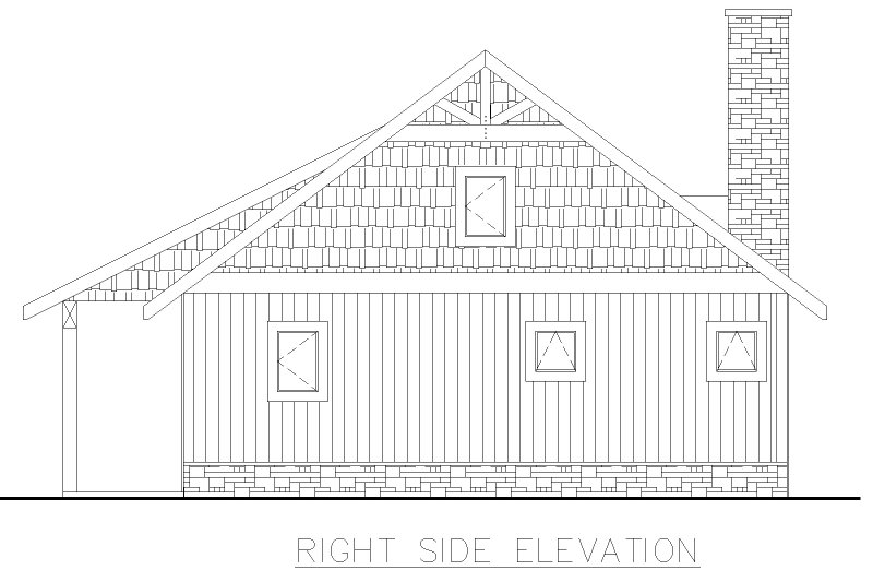 House Design - Exterior - Other Elevation 1 for Craftsman House Plan #117-1028 - 2 bed, 1.5 bath