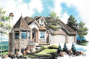 European Exterior - Front Elevation Plan #5-333