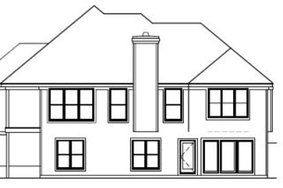 Exterior - Rear Elevation for Traditional House Plan #67-817 - 4 bed, 3 bath