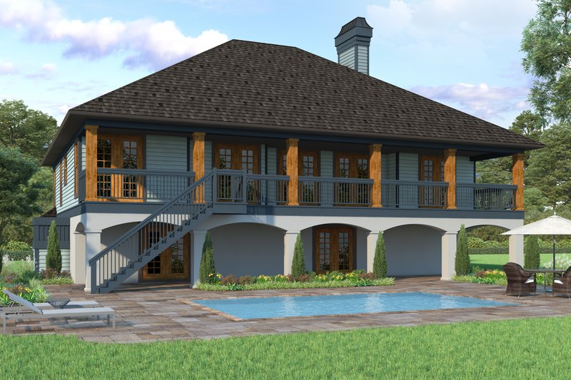 Home Plan - Exterior - Rear Elevation for Country House Plan #930-74 - 3 bed, 2 bath