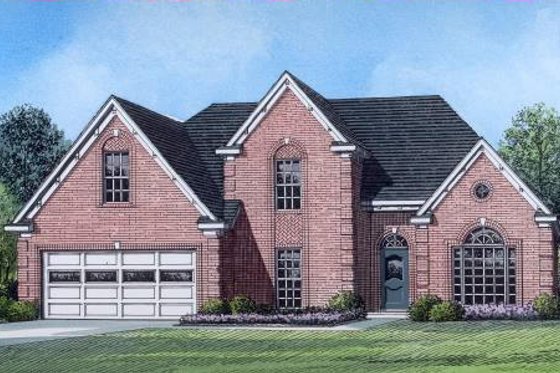 Exterior - Front Elevation for Traditional House Plan #424-96 - 4 bed, 3 bath