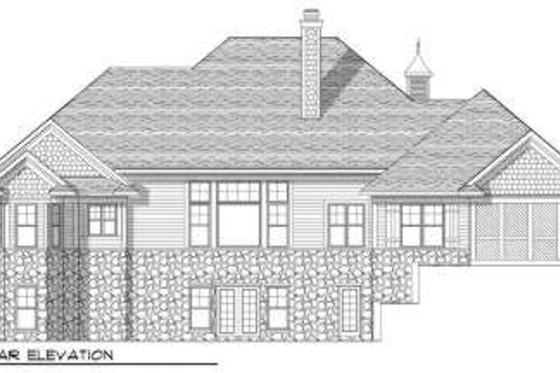 Exterior - Rear Elevation for European House Plan #70-657 - 3 bed, 2 bath