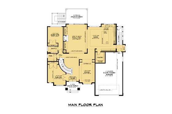 Floor Plan - Main Floor for Contemporary House Plan #1066-139 - 7 bed, 4.5 bath