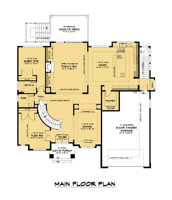House Blueprint - Contemporary Floor Plan - Main Floor Plan #1066-139