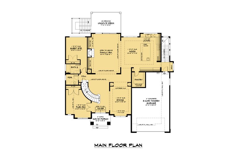 House Plan Design - Floor Plan - Main Floor for Contemporary House Plan #1066-139 - 7 bed, 4.5 bath
