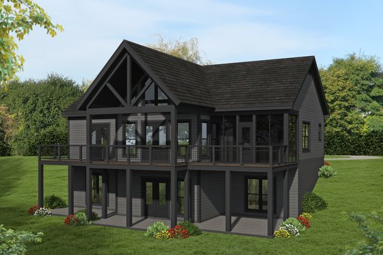 Exterior - Rear Elevation for Traditional House Plan #932-505 - 3 bed, 2 bath