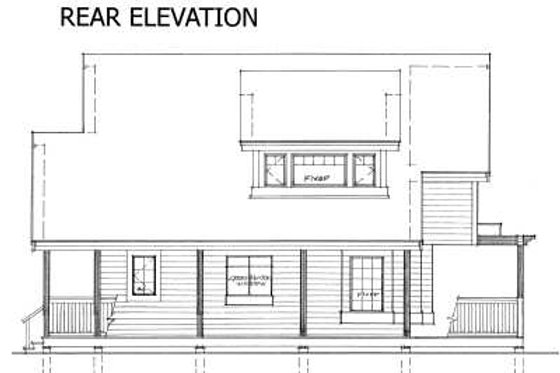 Exterior - Rear Elevation for Cottage House Plan #118-111 - 2 bed, 2 bath