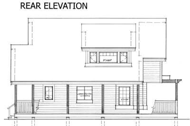 Architectural House Design - Exterior - Rear Elevation for Cottage House Plan #118-111 - 2 bed, 2 bath