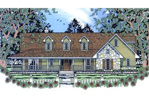 Country Exterior - Front Elevation Plan #42-373
