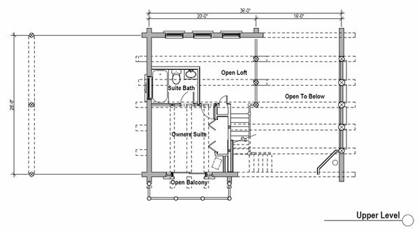 Log Floor Plan - Upper Floor Plan #451-11