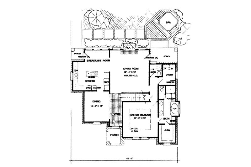 Dream House Plan - Floor Plan - Main Floor for European House Plan #410-389 - 4 bed, 2.5 bath