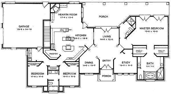 Architectural House Design - European Floor Plan - Main Floor Plan #10-111