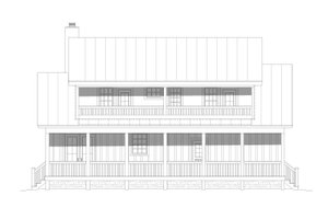 Exterior - Rear Elevation for Cabin House Plan #932-44 - 4 bed, 2.5 bath