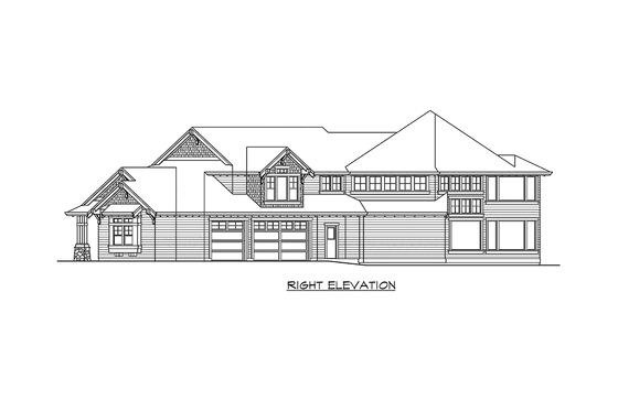 Exterior - Other Elevation 3 for Craftsman House Plan #132-174 - 5 bed, 4.5 bath
