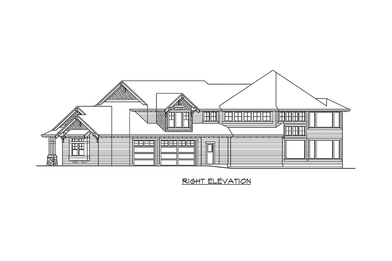 Dream House Plan - Exterior - Other Elevation 3 for Craftsman House Plan #132-174 - 5 bed, 4.5 bath