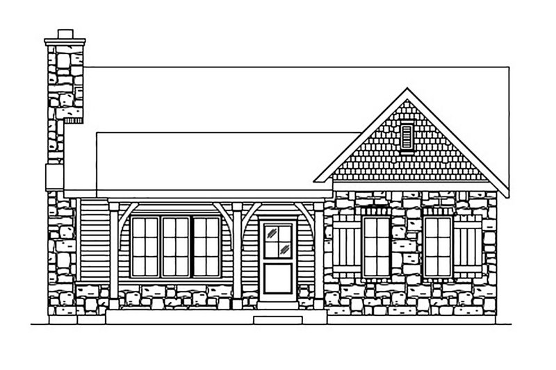 House Plan Design - Exterior - Front Elevation 4 for Cottage House Plan #22-570 - 2 bed, 2 bath