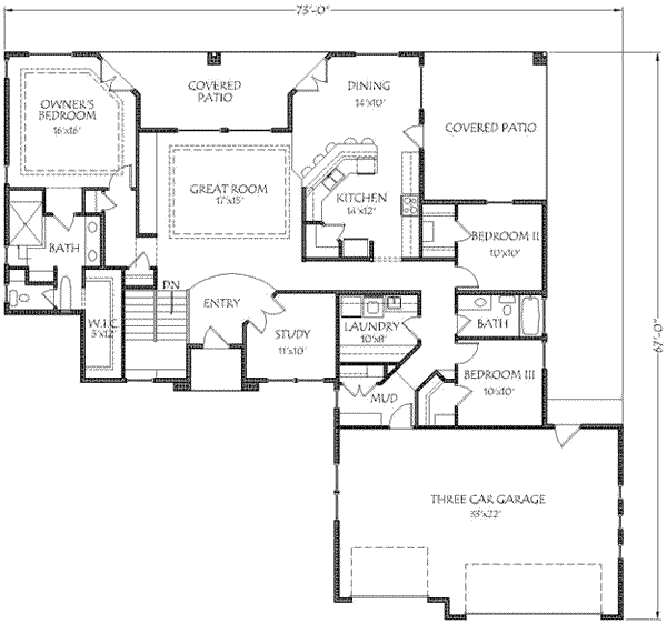 Traditional Floor Plan - Main Floor Plan #24-202