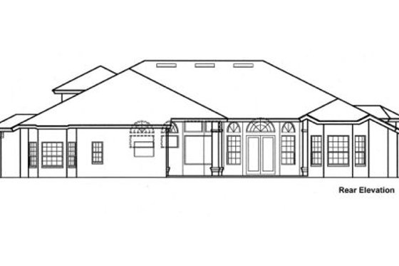 Exterior - Rear Elevation for European House Plan #417-380 - 5 bed, 4 bath